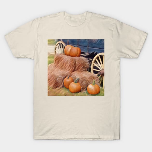 Hayride and Pumpkins T-Shirt by AJDesignsstuff